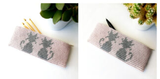 Tapestry Cat Zipper Pouch Crochet Free Pattern