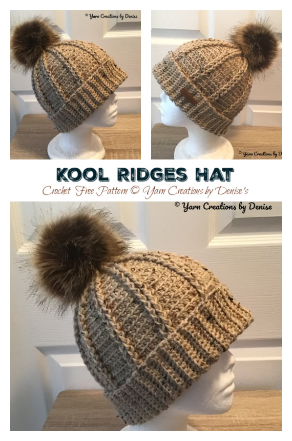 Kool Ridges Hat Crochet Free Pattern