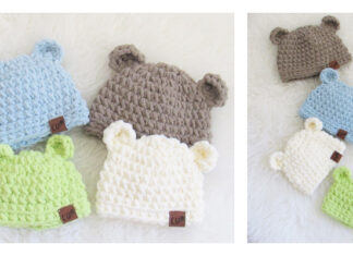 Newborn Baby Teddy Hats Crochet Free Pattern