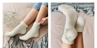 Ribbed Ribbon Socks Crochet Pattern