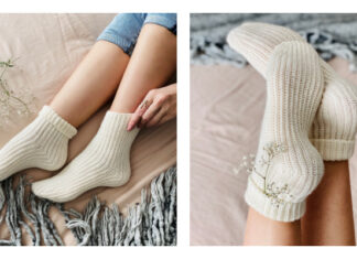 Ribbed Ribbon Socks Crochet Pattern