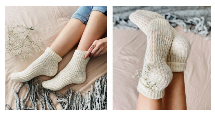 Ribbed Ribbon Socks Crochet Pattern