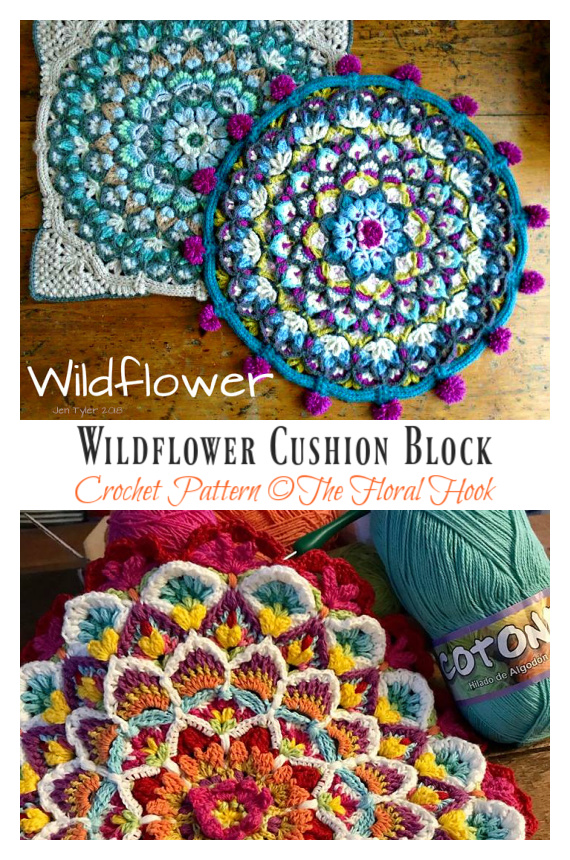 Wildflower Cushion Block Crochet Pattern 