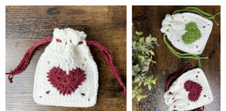 Heart Drawstring Pouch Crochet Free Pattern