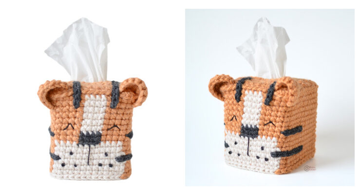 Tiger Tissue Box Cover Crochet Free Pattern
