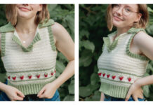 Strawberry Sweater Vest Top Crochet Free Pattern