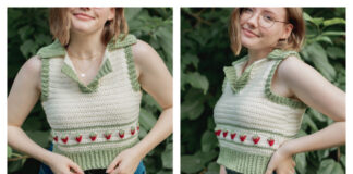 Strawberry Sweater Vest Top Crochet Free Pattern