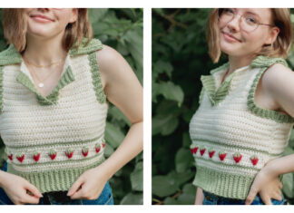 Strawberry Sweater Vest Top Crochet Free Pattern