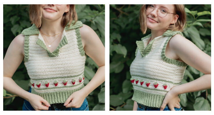 Strawberry Sweater Vest Top Crochet Free Pattern