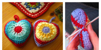Simple Sunburst Heart Crochet Free Pattern