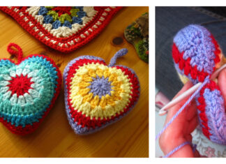 Simple Sunburst Heart Crochet Free Pattern