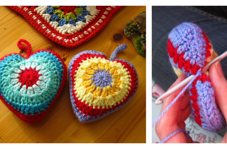Simple Sunburst Heart Crochet Free Pattern