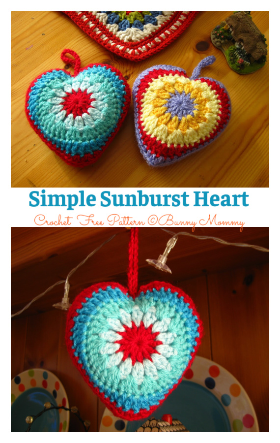 Simple Sunburst Heart Crochet Free Pattern Simple Sunburst Heart Crochet Free Pattern
