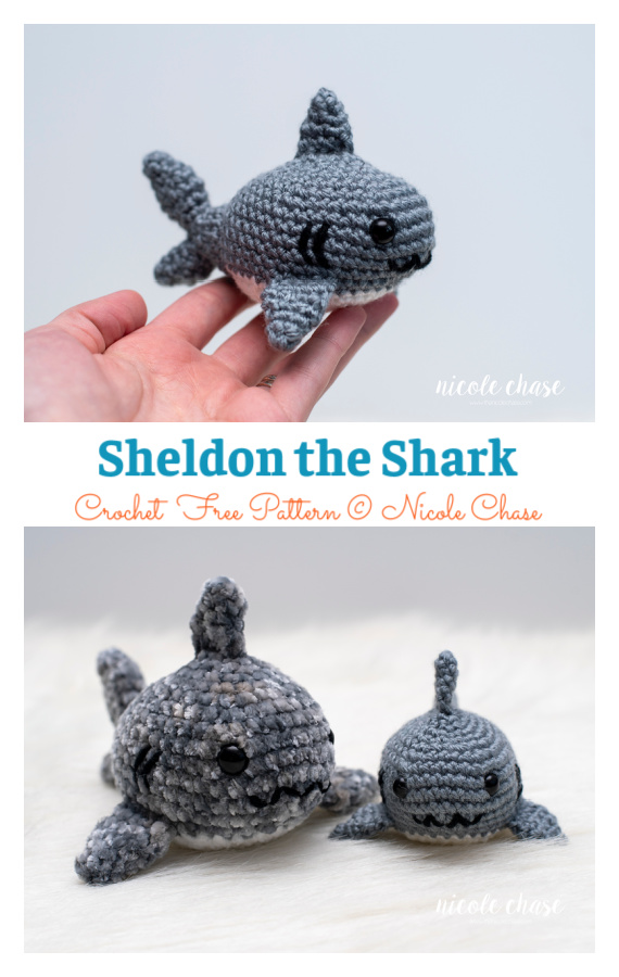 Amigurumi Sheldon the Shark Crochet Free Pattern